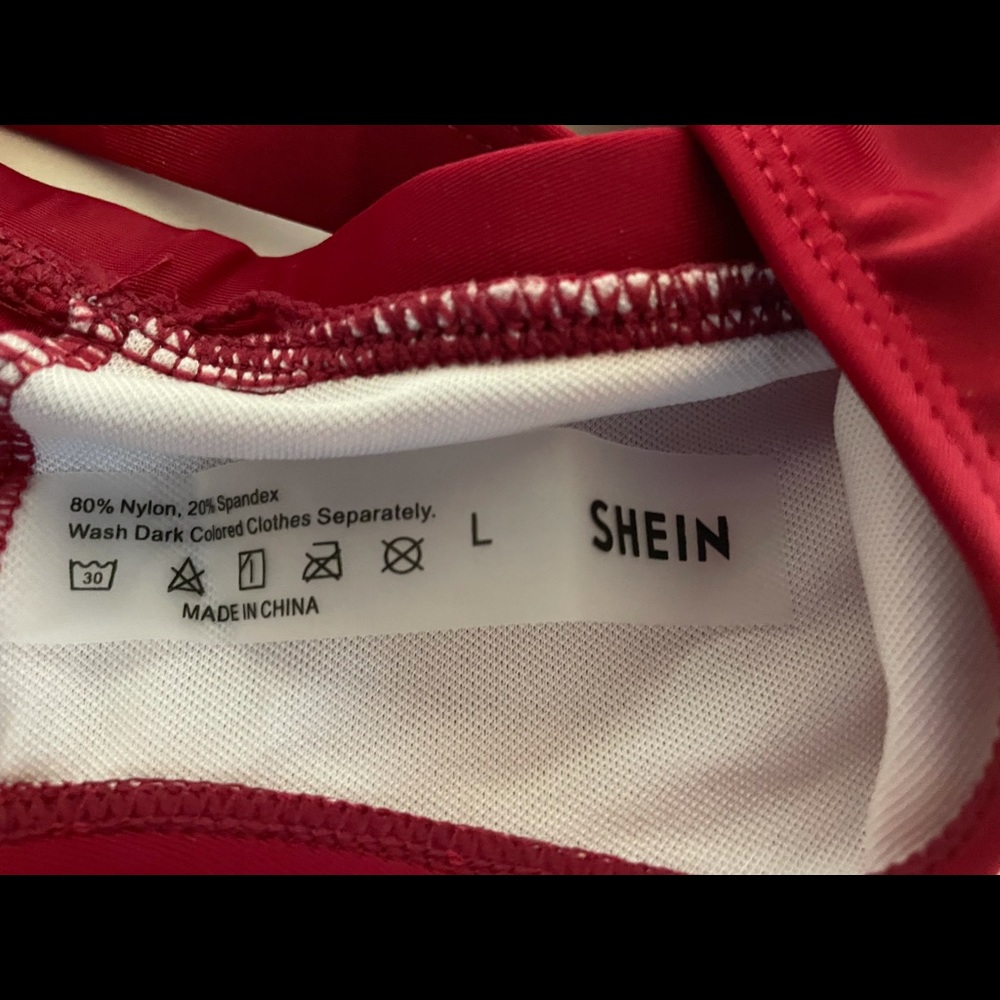 Shein Raspberry Red Lined Two Piece Strappy Sexy Bikini Set NWT - Picture 13 of 15